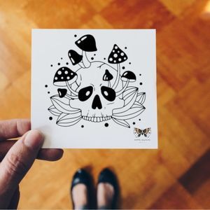 Mushroom Skull Vinyl Decal